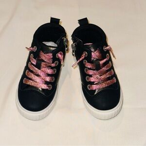 Blowfish Wanderland Toddler Girl High Top Black, Side Zip Size 7 Oxford Shoes